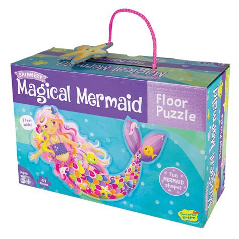 Dive into the underwater realm with a captivating mermaid floor puzzle